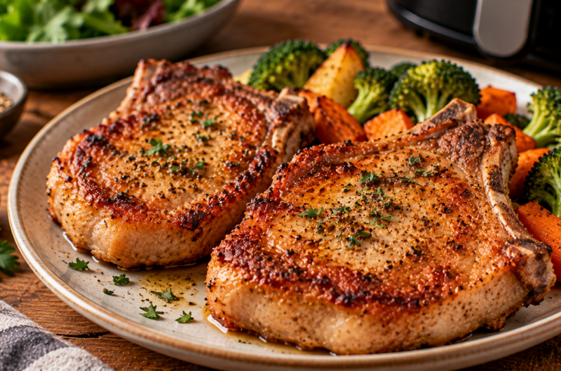 Christmas Keto Air Fryer Pork Chops