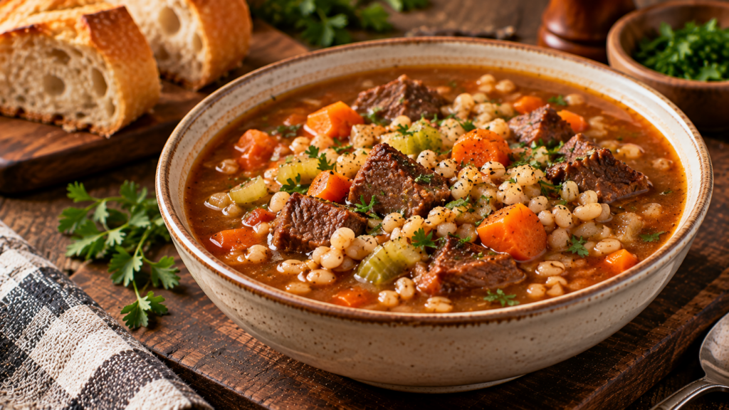 Christmas Beef Barley Soup