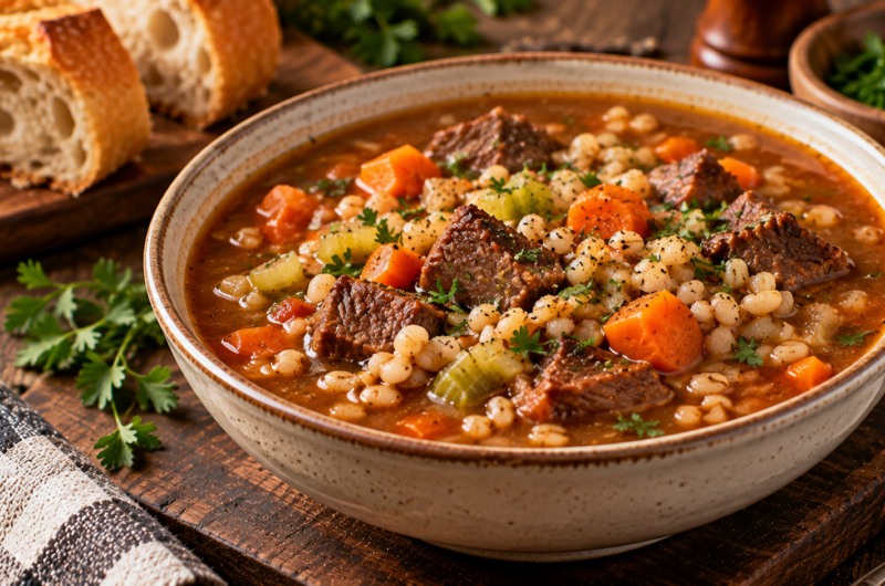 Christmas Beef Barley Soup