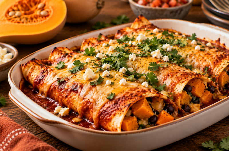 Christmas Butternut Squash Enchiladas – A Festive Holiday Dinner