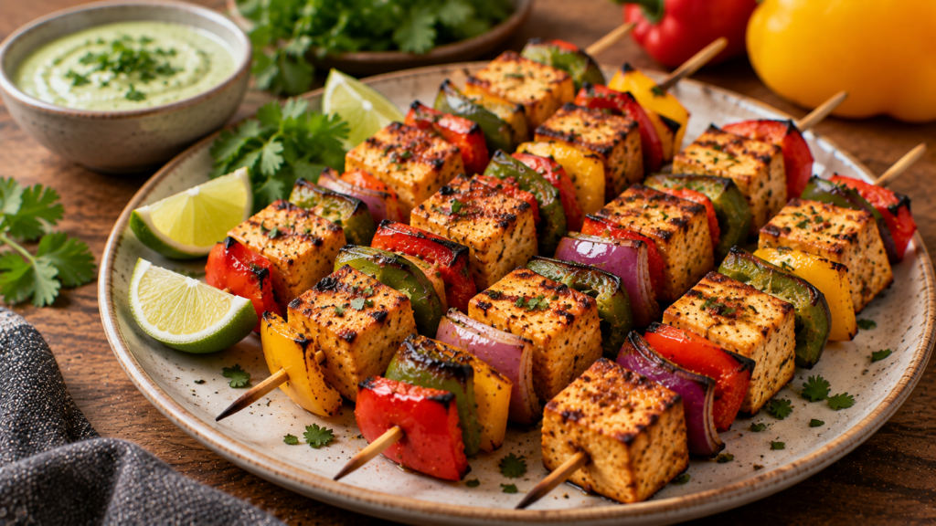 Devilled Tofu Kebabs for Halloween