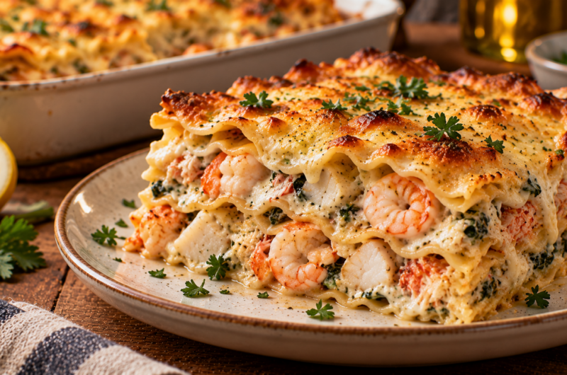Christmas Simple Seafood Lasagna