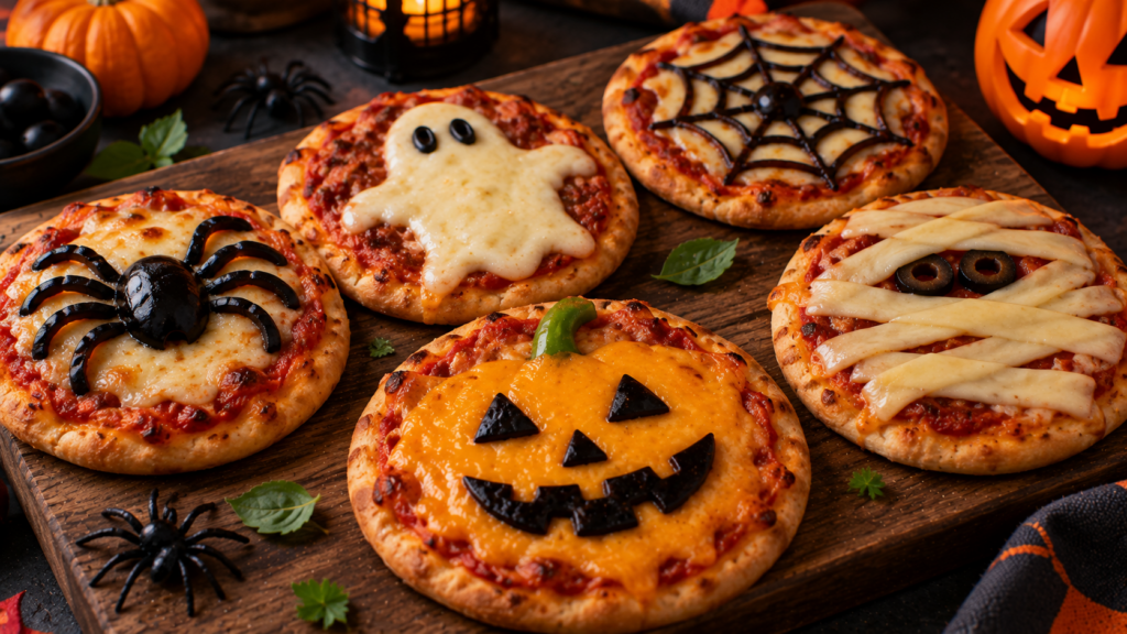 Healthy Halloween Pizzas