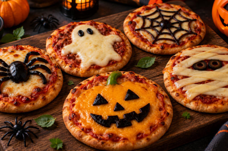 Healthy Halloween Pizzas