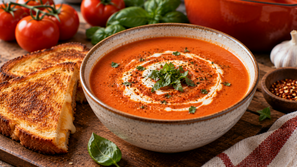 Healthy Halloween Creamy Tomato Soup
