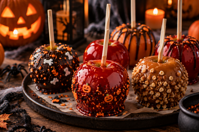 Healthy Halloween Toffee Apples