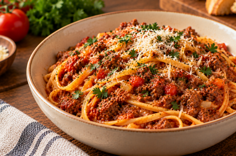 Christmas Linguine Bolognese Recipe