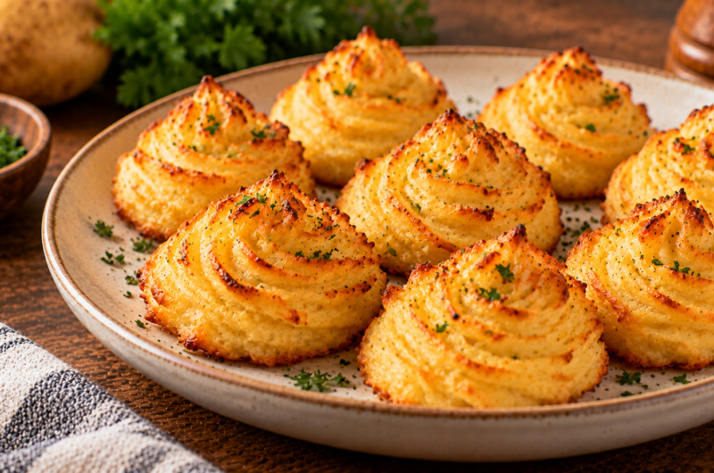 Easy Christmas Duchess Potatoes: Crispy, Creamy & Delicious