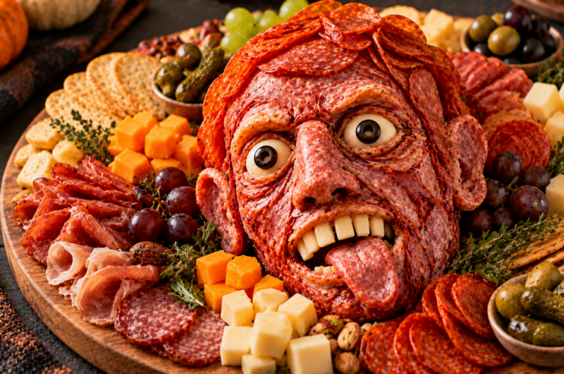 Sausage Head Charcuterie Board