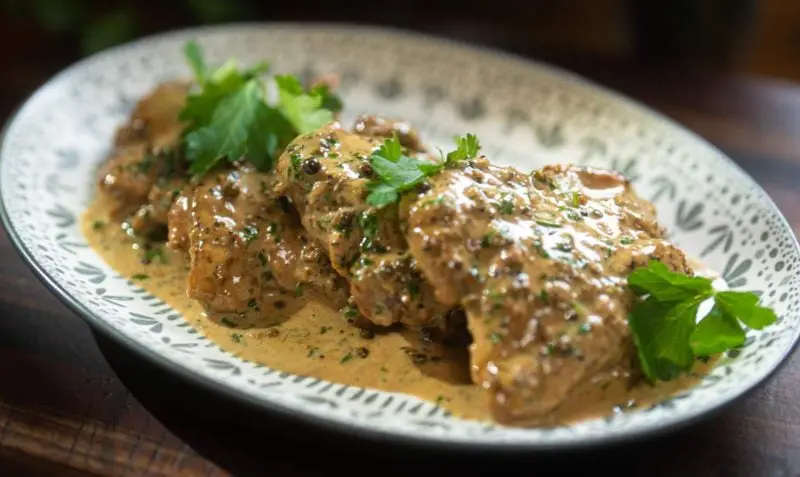 Chicken au Poivre (Creamy Peppercorn Sauce)